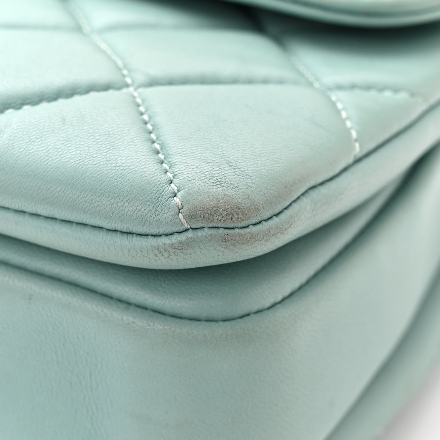 Lambskin Quilted Small Trendy CC Flap Dual Handle Bag Light Blue