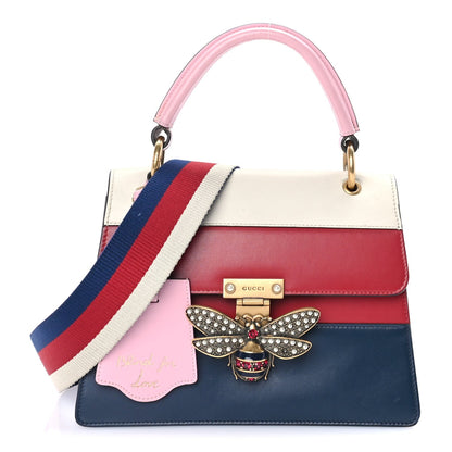 Gucci Calfskin Sylvie Web Small Queen Margaret Top Handle Bag  Blue Agata Hibiscus Red Mystic White Sugar Pink 1 of 7