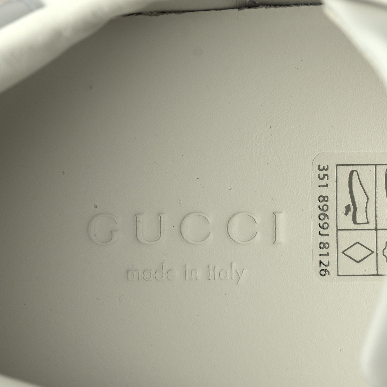 Gucci Calfskin Interlocking G Perforated Womens Ace Sneakers 37.5 White Grey Sky 5 of 8