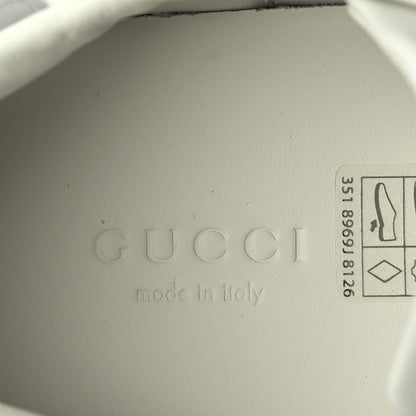 Gucci Calfskin Interlocking G Perforated Womens Ace Sneakers 37.5 White Grey Sky 5 of 8