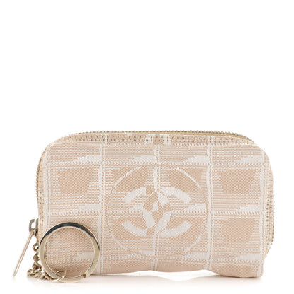 Chanel Nylon Travel Coin Purse Case Beige 1 of 7