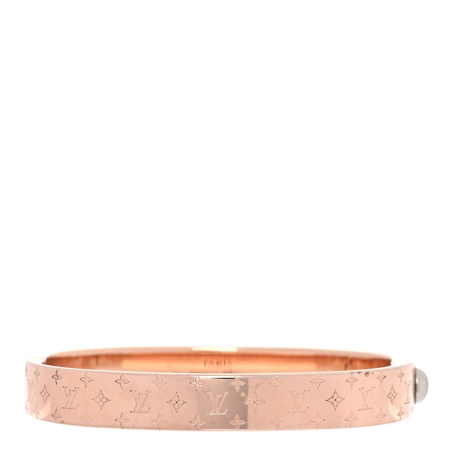 Brass Monogram Nanogram Cuff M Pink Gold