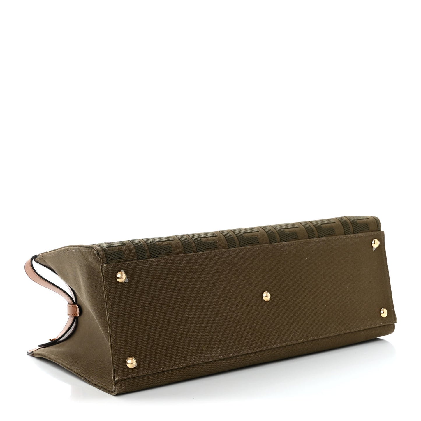 Canvas Vitello King FF Embroidered Medium Peekaboo X-Tote Amazzonia Cuoio