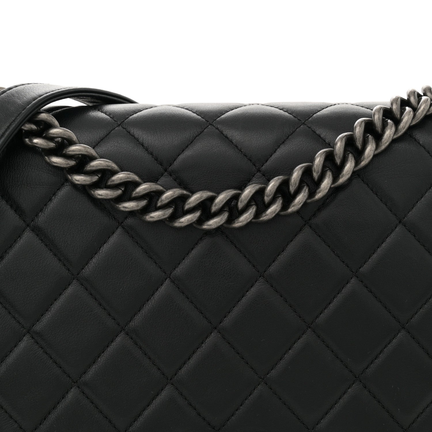 Chanel Lambskin Quilted Medium Boy Flap Black 8 of 14