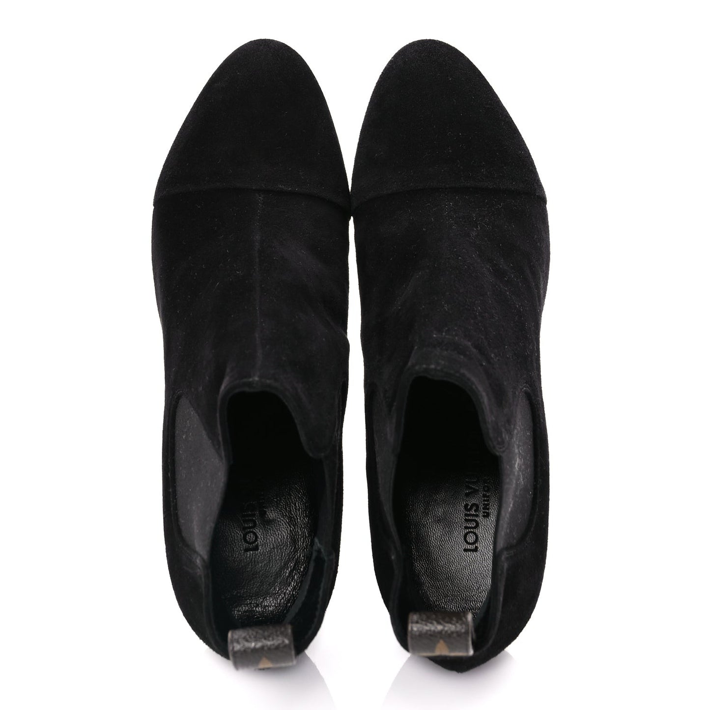 Suede Monogram Uniformes Cap Toe Chelsea 75mm Ankle Boots 38.5 Black