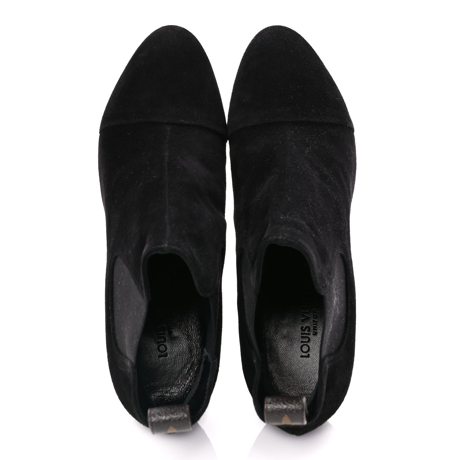 Louis Vuitton Suede Monogram Uniformes Cap Toe Chelsea 75mm Ankle Boots 38.5 Black 8 of 8