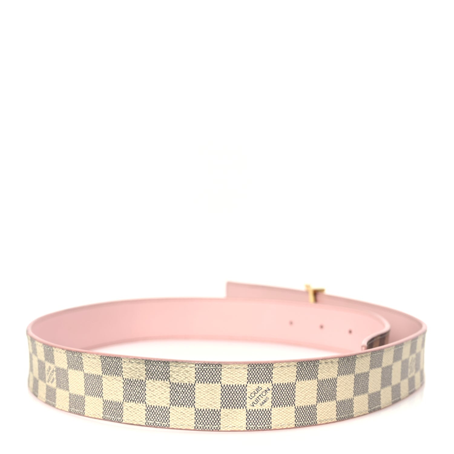 Louis Vuitton Damier Azur 30mm LV Initiales Reversible Belt 85 34 Pink 2 of 5
