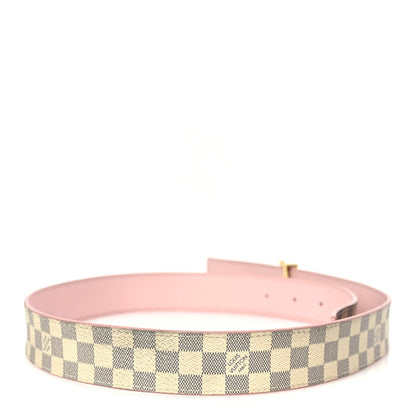 Louis Vuitton Damier Azur 30mm LV Initiales Reversible Belt 85 34 Pink 2 of 5