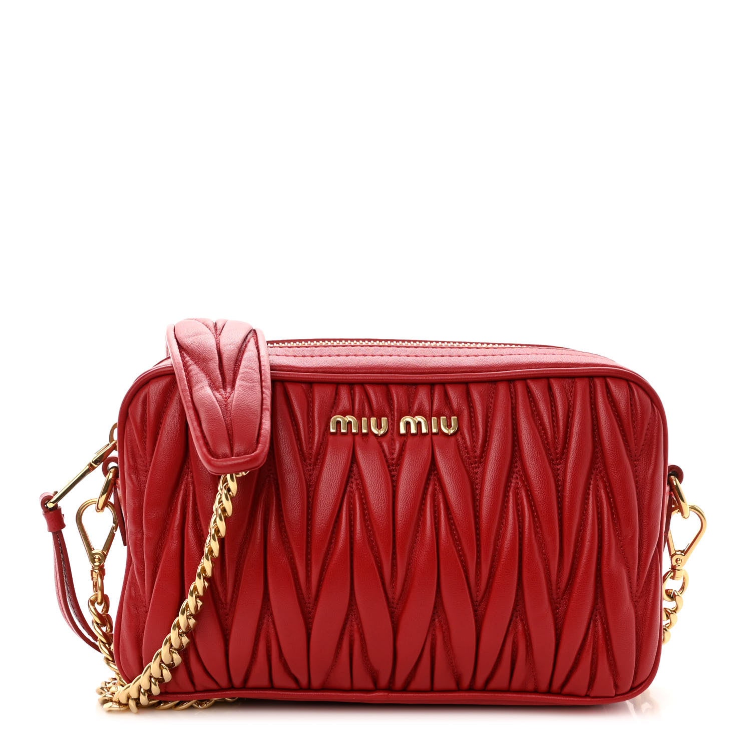 Miu Miu Nappa Matelasse Camera Bag Rosso 1 of 9