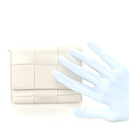 Bottega Veneta Nappa Maxi Intrecciato Trifold Zip Wallet White 3 of 7