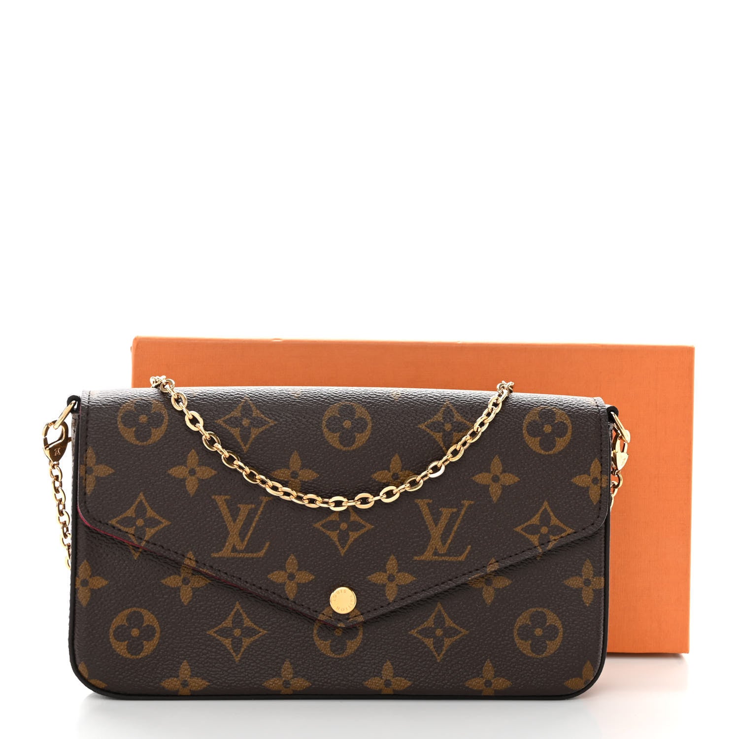 Louis Vuitton Monogram Pochette Felicie Chain Wallet Fuchsia 10 of 10