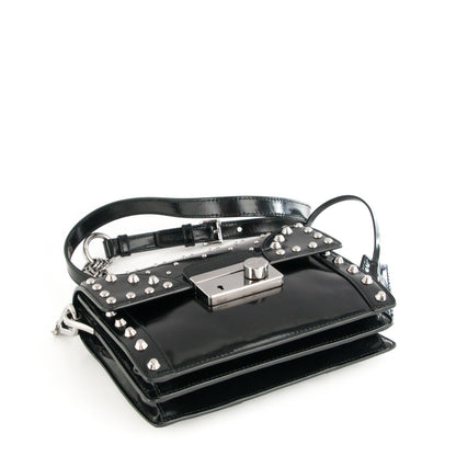 Prada Spazzolato Studded Mini Crossbody Bag Nero Black 4 of 6