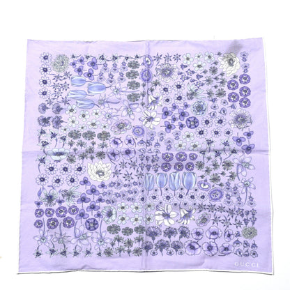 Gucci Cotton Floral Square Scarf Purple 1 of 3