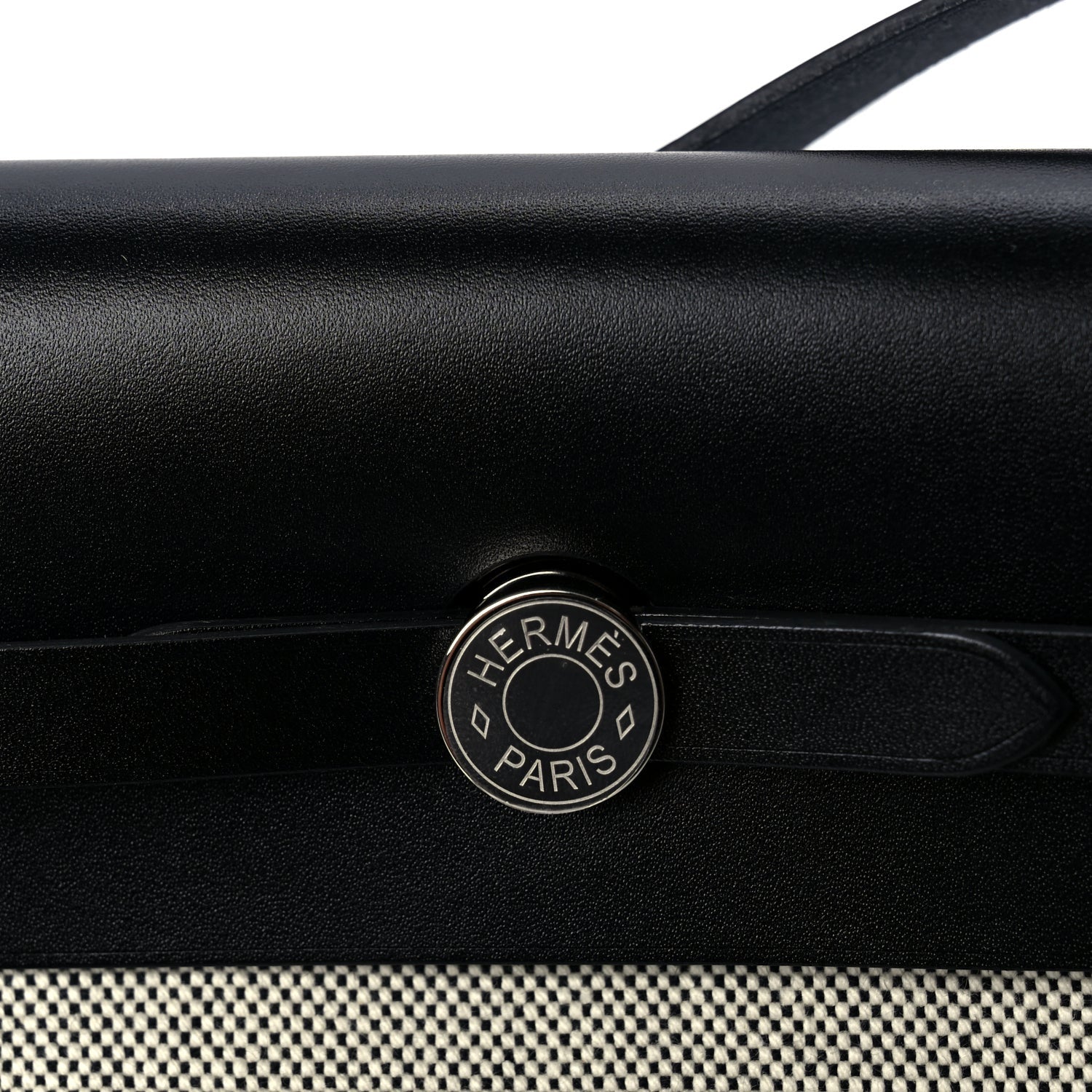 Hermes Military Toile Vache Hunter Herbag Zip Retourne 20 Ecru Black 6 of 8