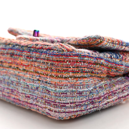 Chanel Tweed Quilted Mini Rectangular Flap Blue Pink Orange 10 of 10