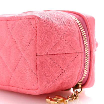 Chanel Caviar Quilted Mini Top Handle Vanity With Chain Pink 10 of 10