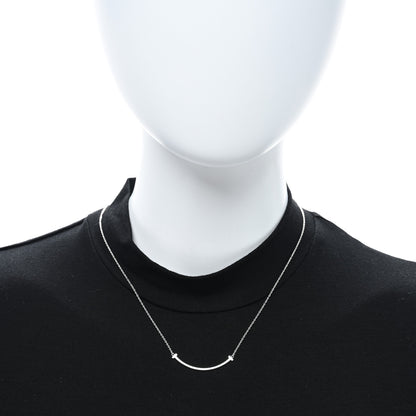 Tiffany Sterling Silver Small T Smile Pendant Necklace 3 of 5