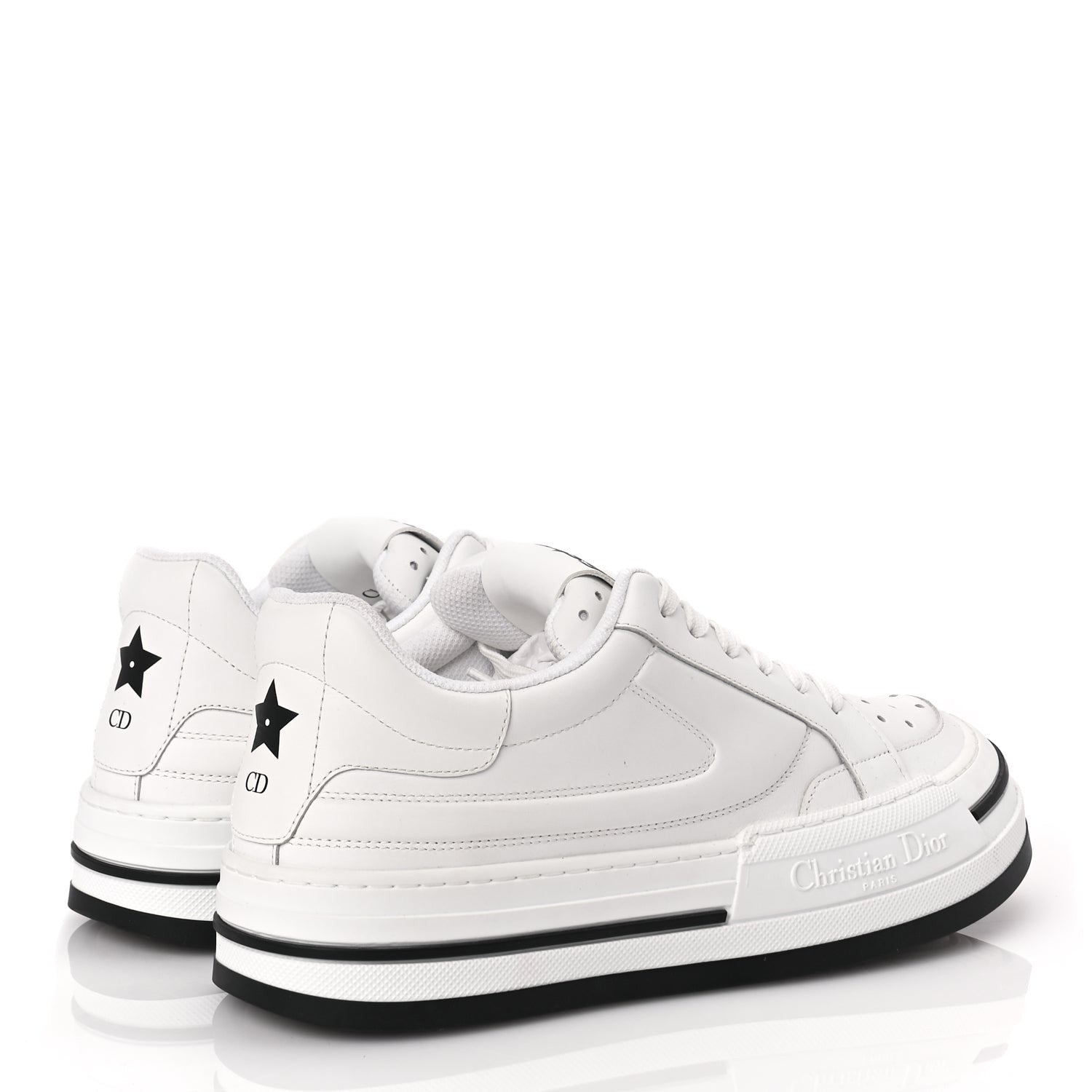 Christian Dior Calfskin D-Freeway Low Top Sneakers 39 White 4 of 9