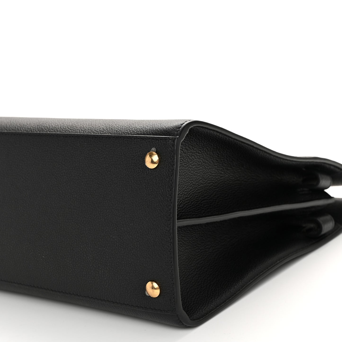 Grainy Calfskin Large Title Tote Black