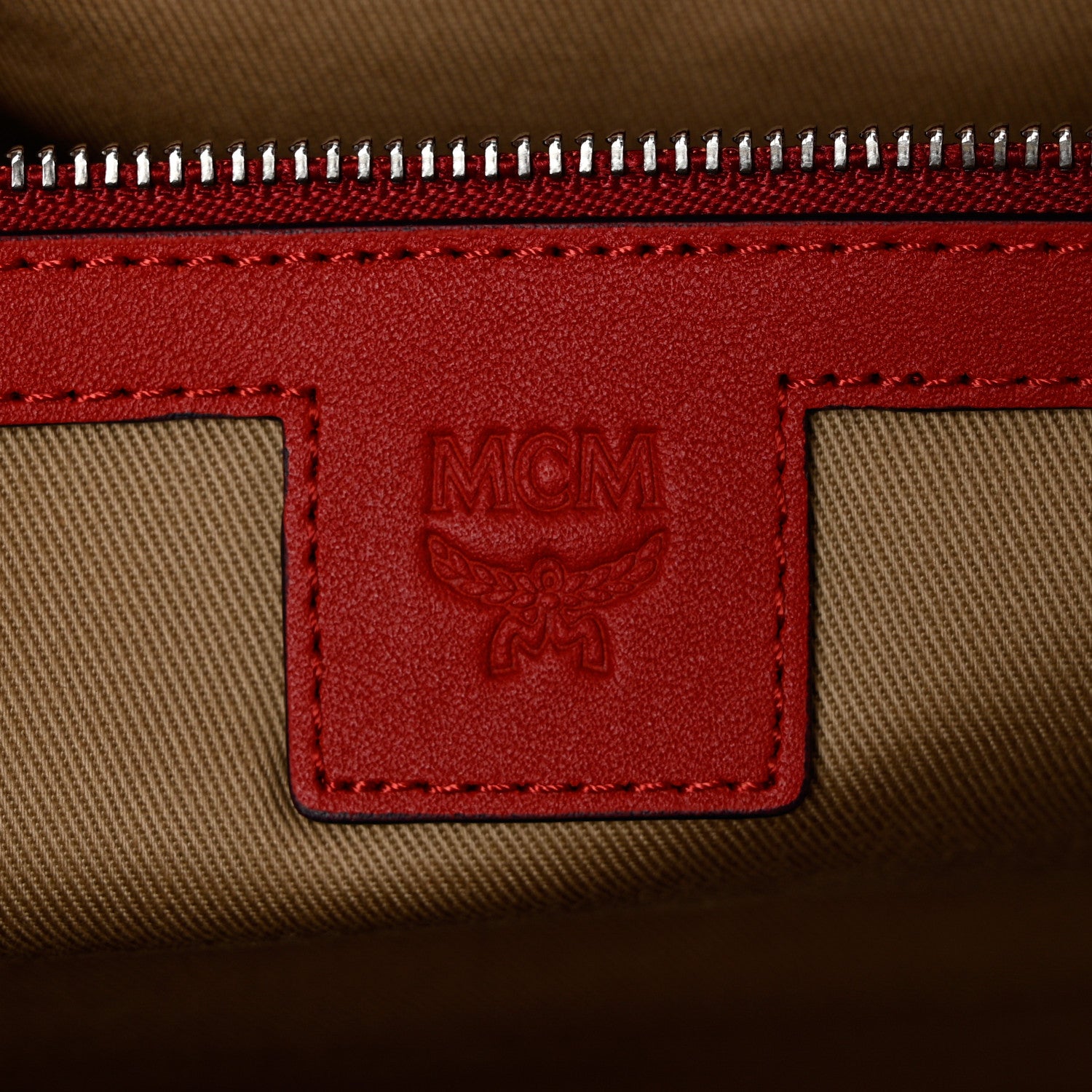 MCM Visetos Large Traveler Weekender Bag Red 5 of 8