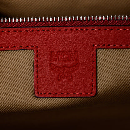 MCM Visetos Large Traveler Weekender Bag Red 5 of 8