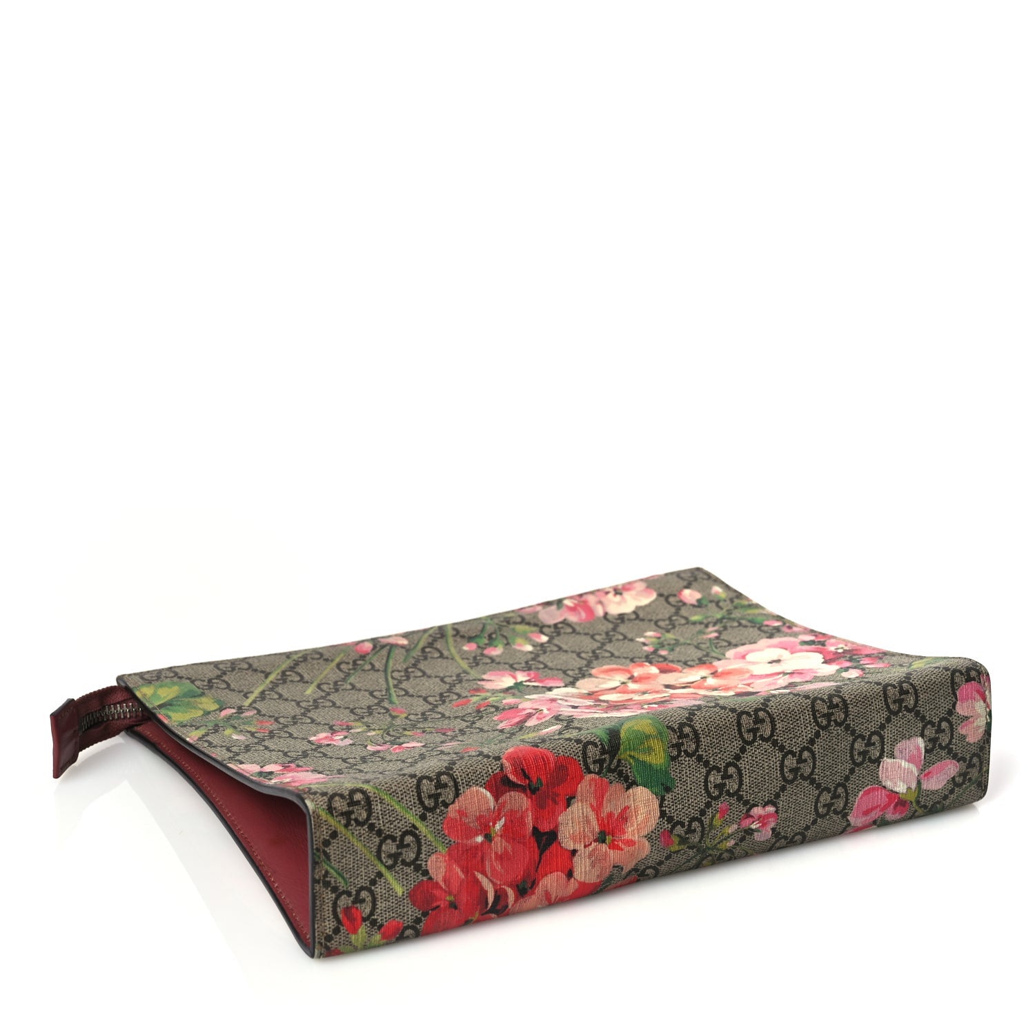 Gucci GG Supreme Monogram Blooms Large Cosmetic Case Beige Multicolor Dry Rose 4 of 8