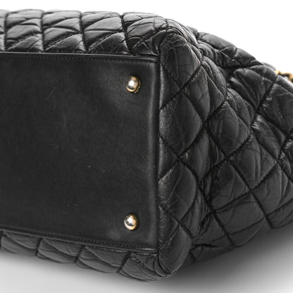 Chanel Aged Calfskin Quilted Large Coco Handle Shopping Tote Black 9 of 12