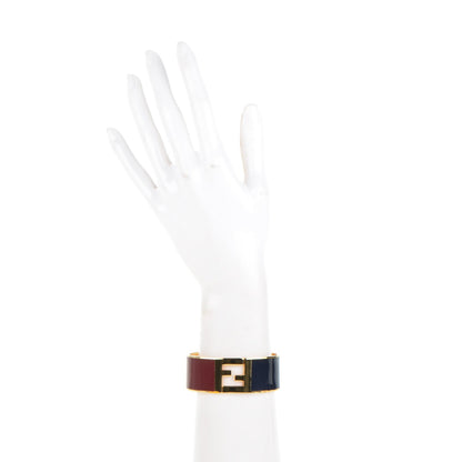 Fendi Enamel Fendista Large Bracelet Gold Navy Rosso 2 of 4