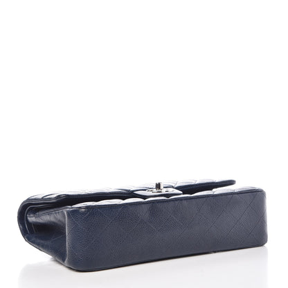 Chanel Caviar Quilted Medium Double Flap Dark Blue 5 of 12