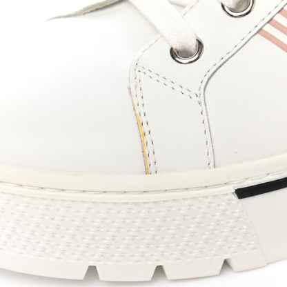 Hermes Calfskin Nappa Dare Sneakers 37 White Rose Dore 9 of 10
