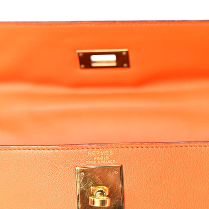Hermes Swift Kelly Retourne 28 Orange 5 of 9