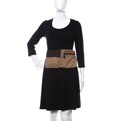 Gucci GG Monogram Double Pocket Belt Bag Dark Brown 2 of 10