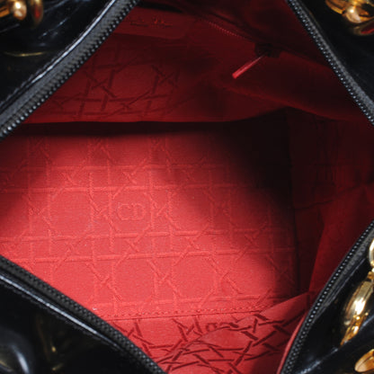 Christian Dior Patent Medium Lady Dior Black 6 of 8