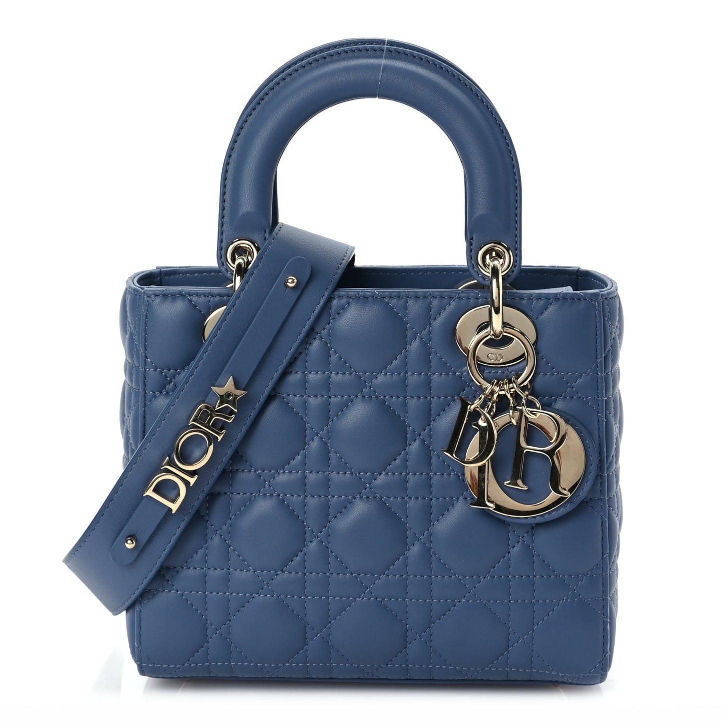 Lambskin Cannage Small My ABCDior Lady Dior Denim Blue