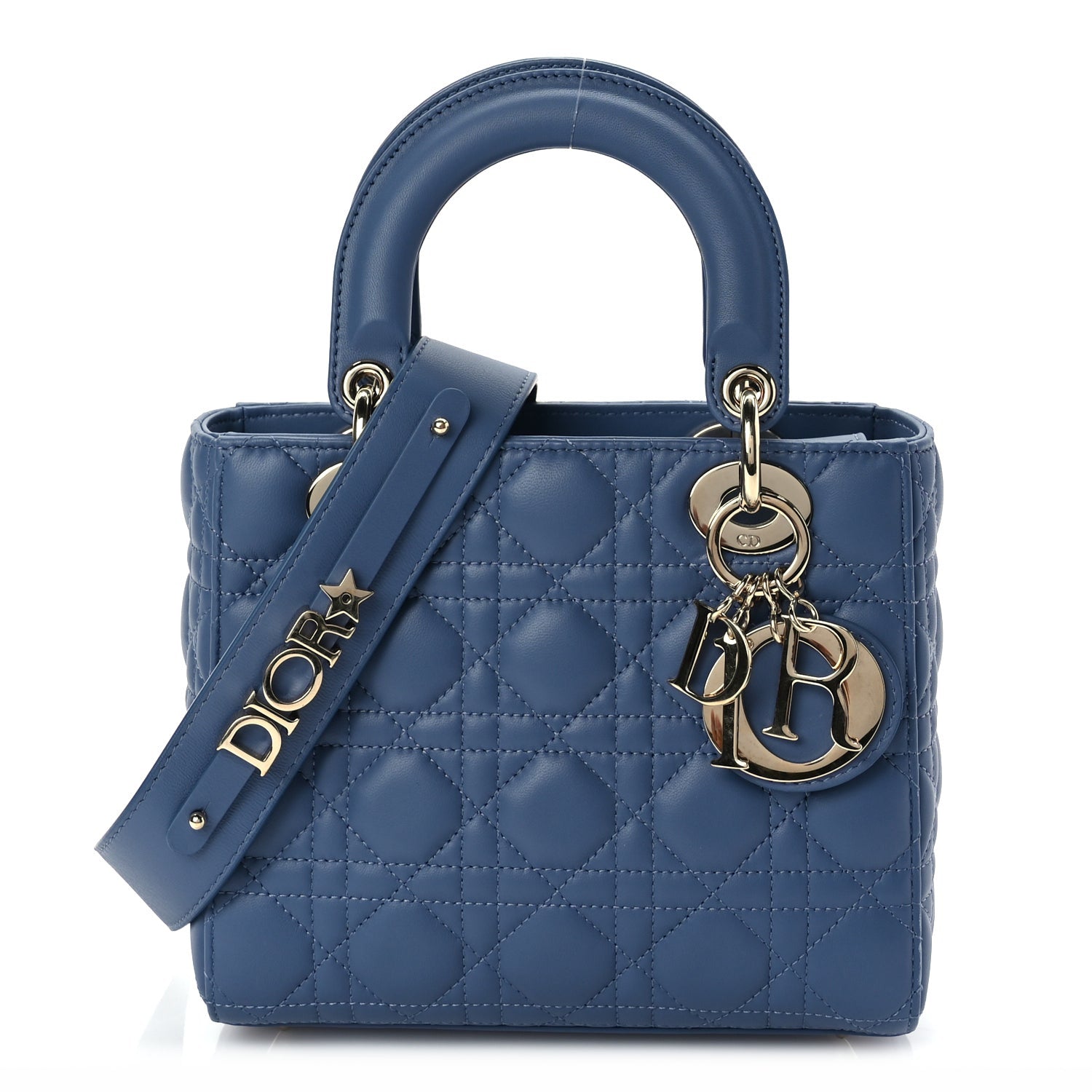 Christian Dior Lambskin Cannage Small My ABCDior Lady Dior Denim Blue 1 of 8