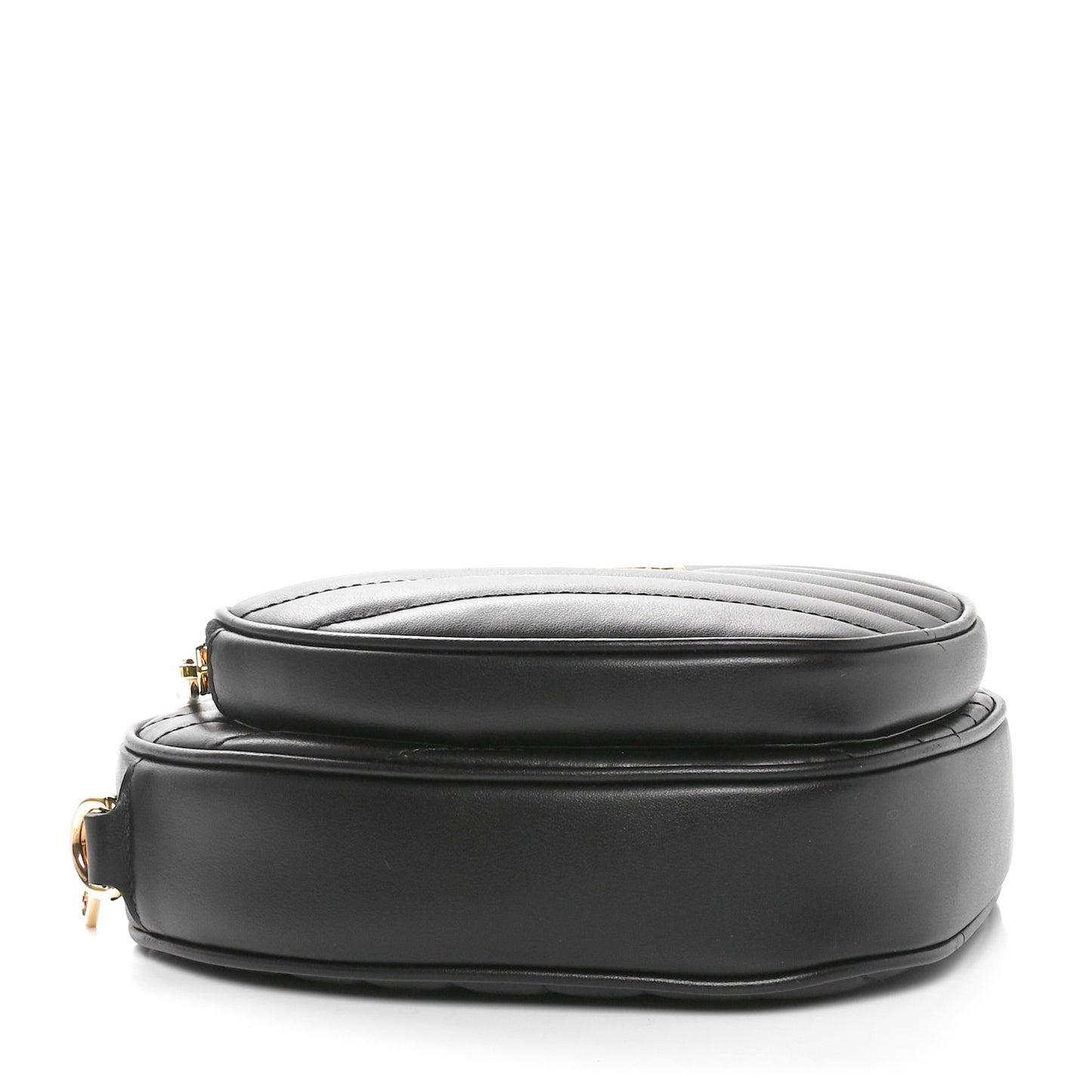 Calfskin Matelasse Diagonal Mini Interlocking G Heart Shoulder Bag Black