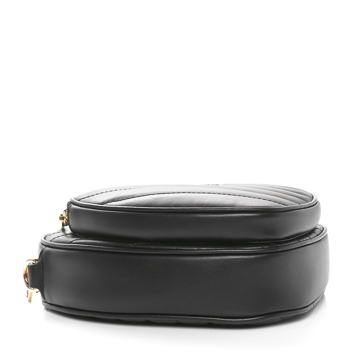 Gucci Calfskin Matelasse Diagonal Mini Interlocking G Heart Shoulder Bag Black 4 of 11