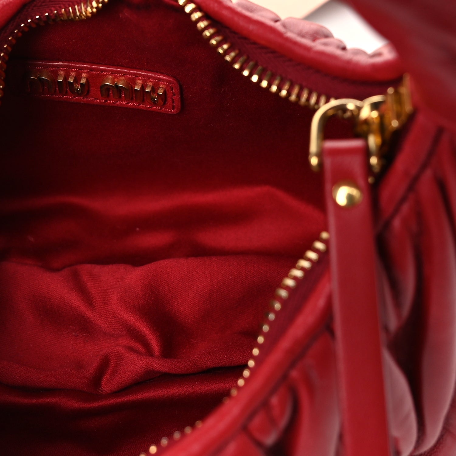 Miu Miu Nappa Matelasse Small Wander Hobo  Red 5 of 8
