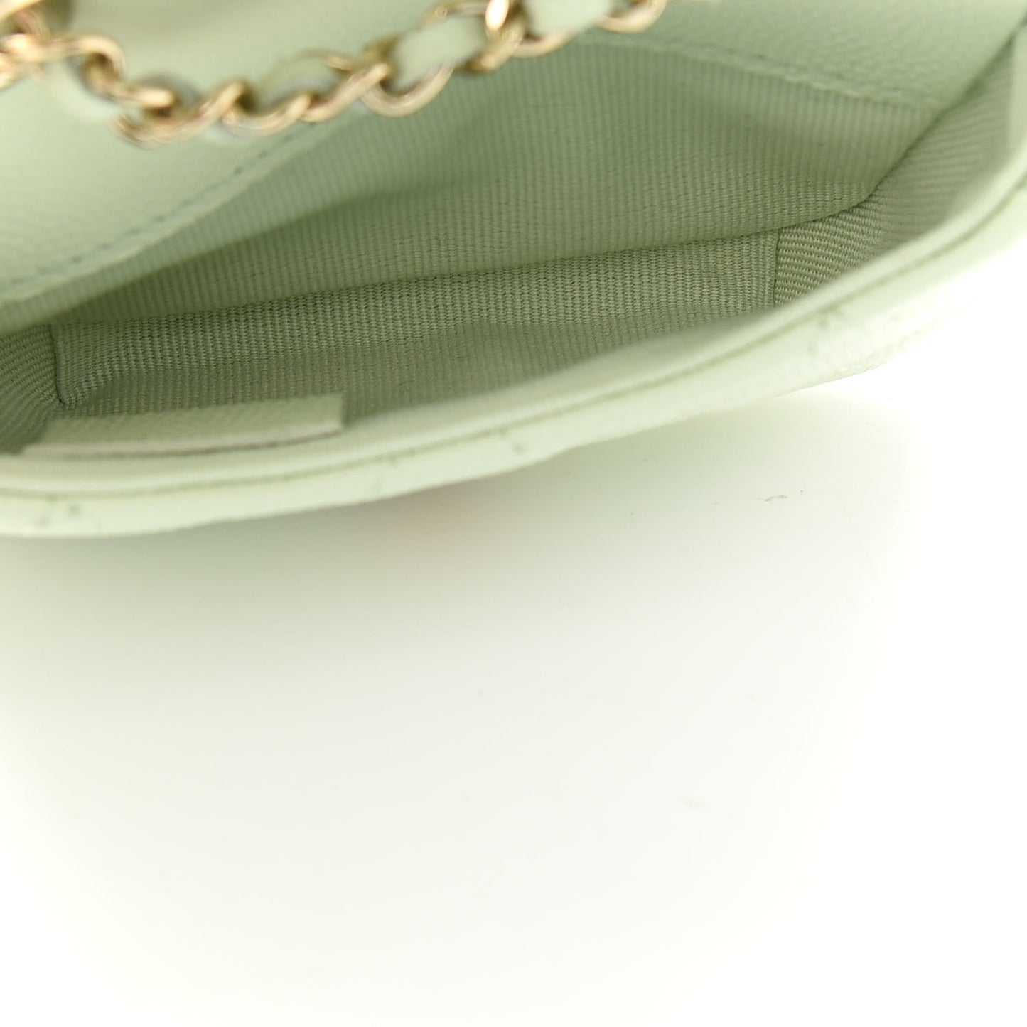 Caviar Quilted Mini Chain Belt Bag Light Green