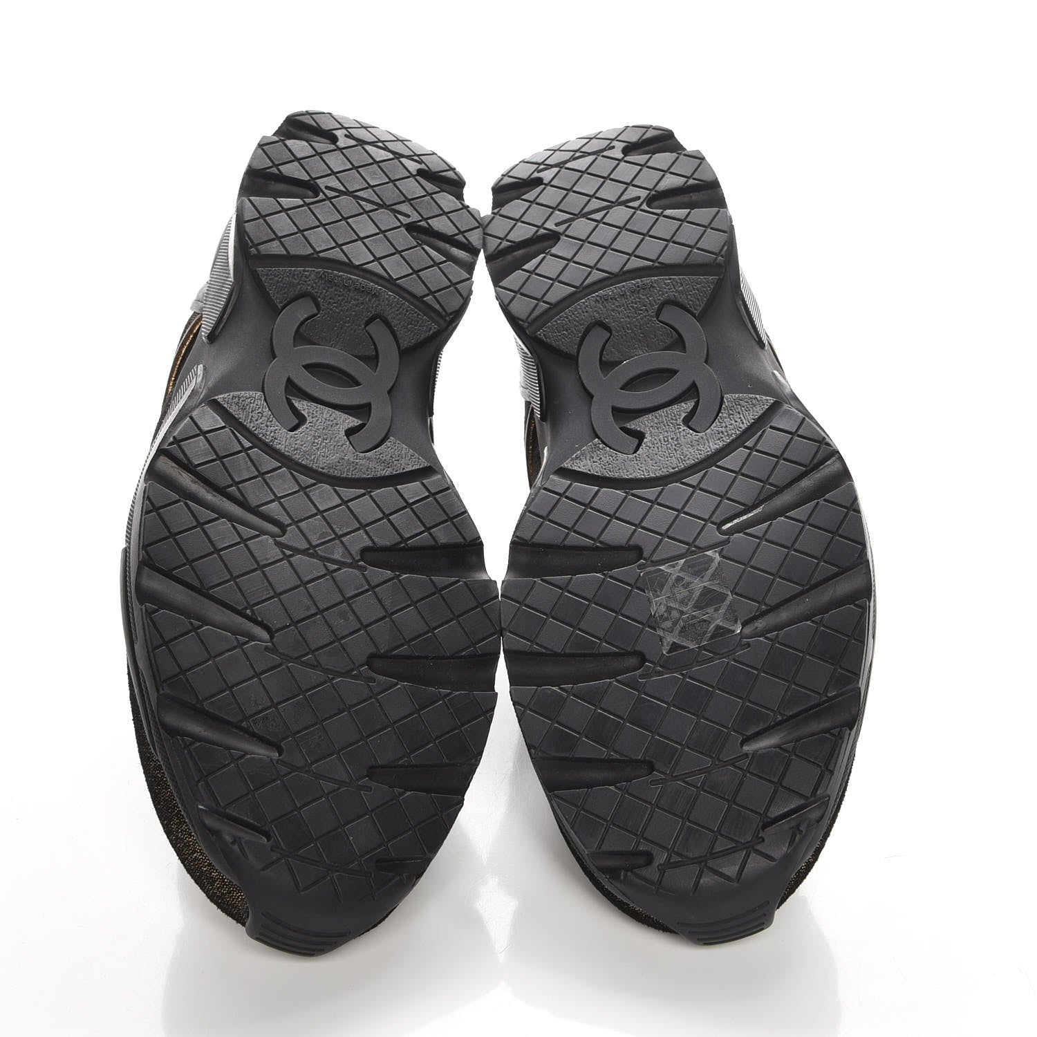 Chanel Fabric Calfskin CC Sneakers 36.5 Golden Brown 5 of 9