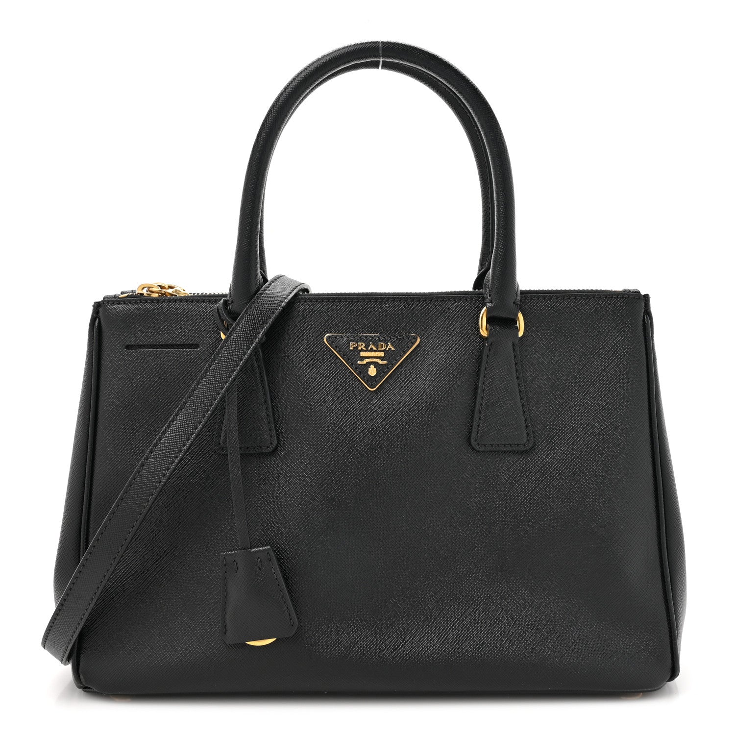 Prada Saffiano Small Galleria Double Zip Tote Black 1 of 17