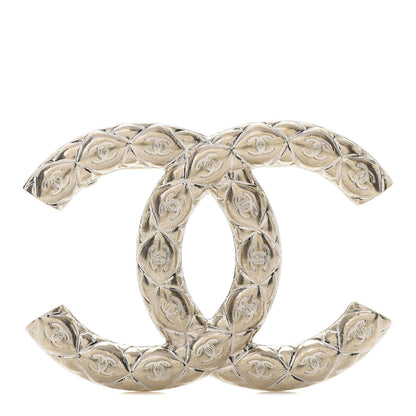 Chanel Metal CC Diamond Quilted Brooch Light Gold 1 of 5