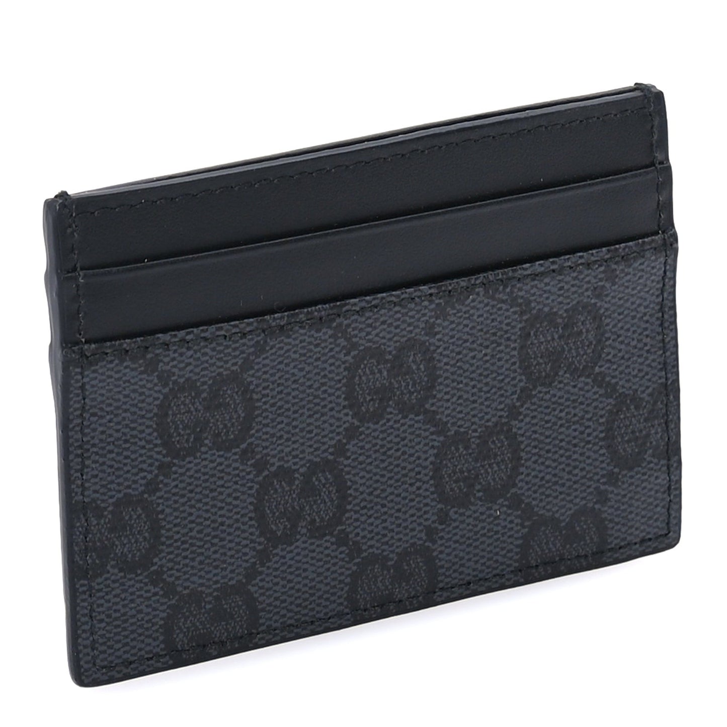 GG Supreme Monogram Card Holder  Grey Black
