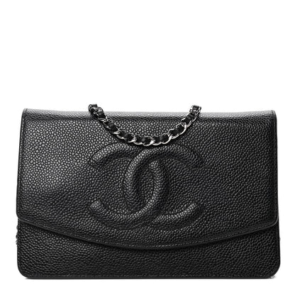 Chanel Caviar Timeless CC Wallet On Chain WOC Black 1 of 5