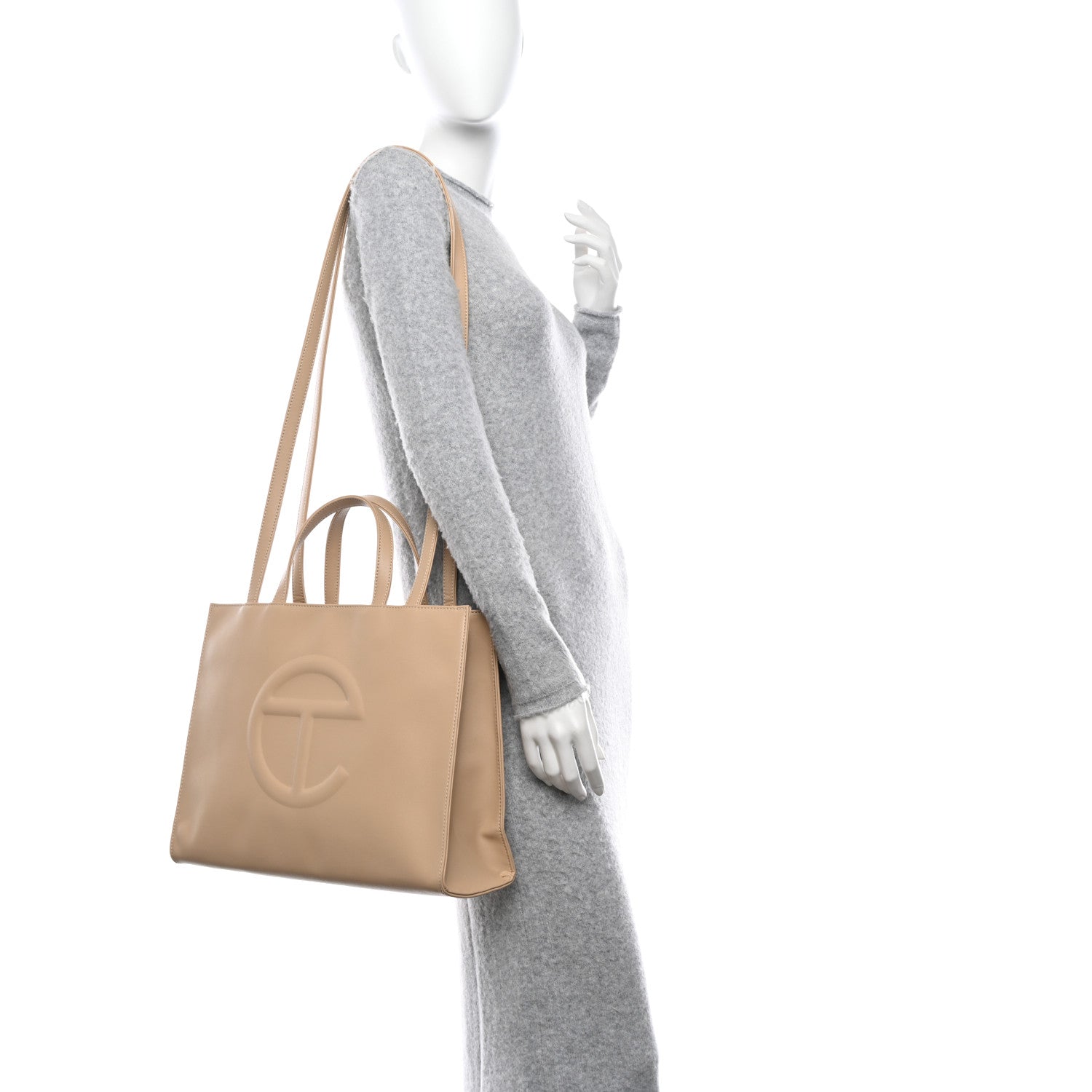 Telfar Vegan Leather Medium Shopping Bag Cream 2 of 10