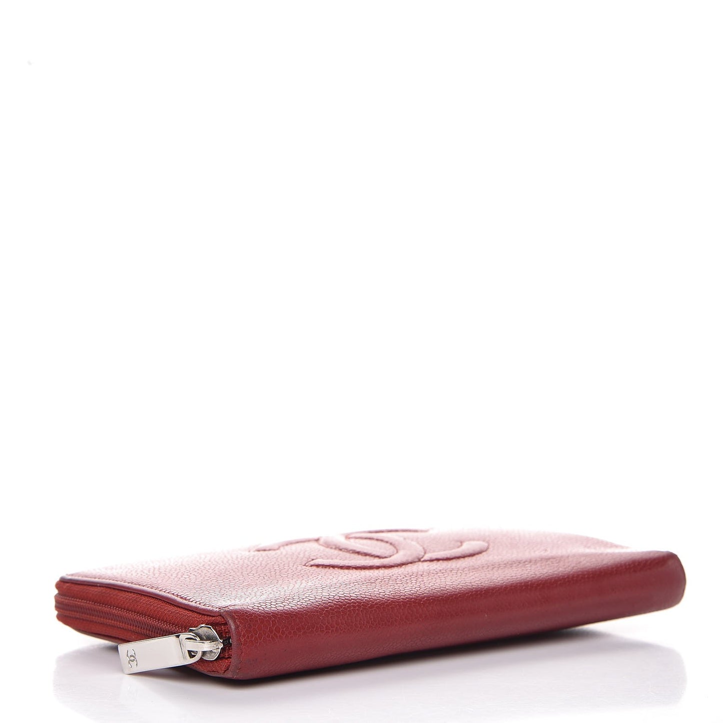 Caviar Large CC Timeless Zip Around Organizer Wallet Red
