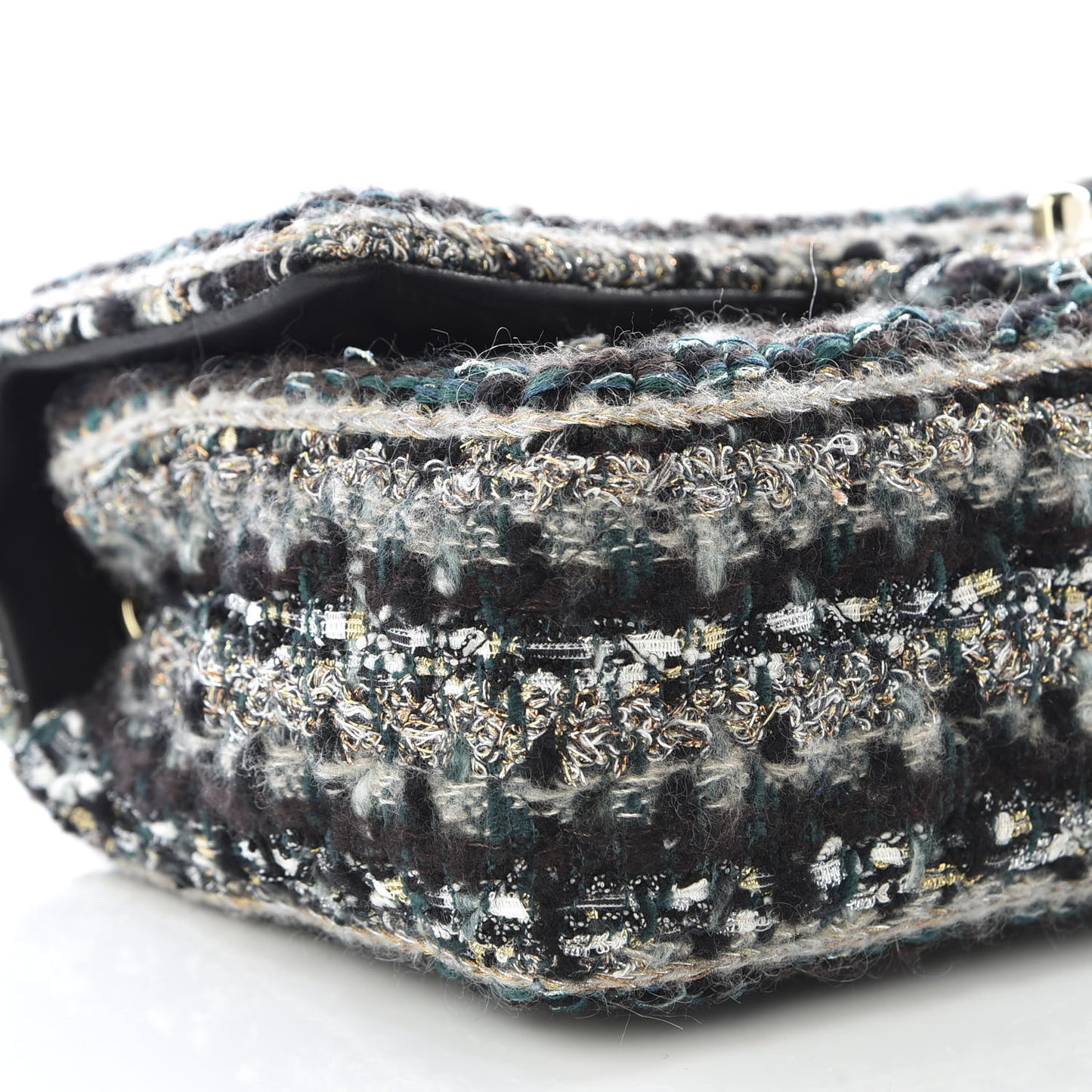 Tweed Medium Single Flap Green