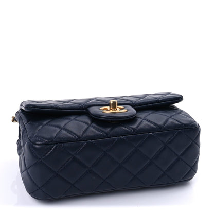 Chanel Lambskin Quilted Mini Rectangular Pearl Crush Flap Navy 3 of 8