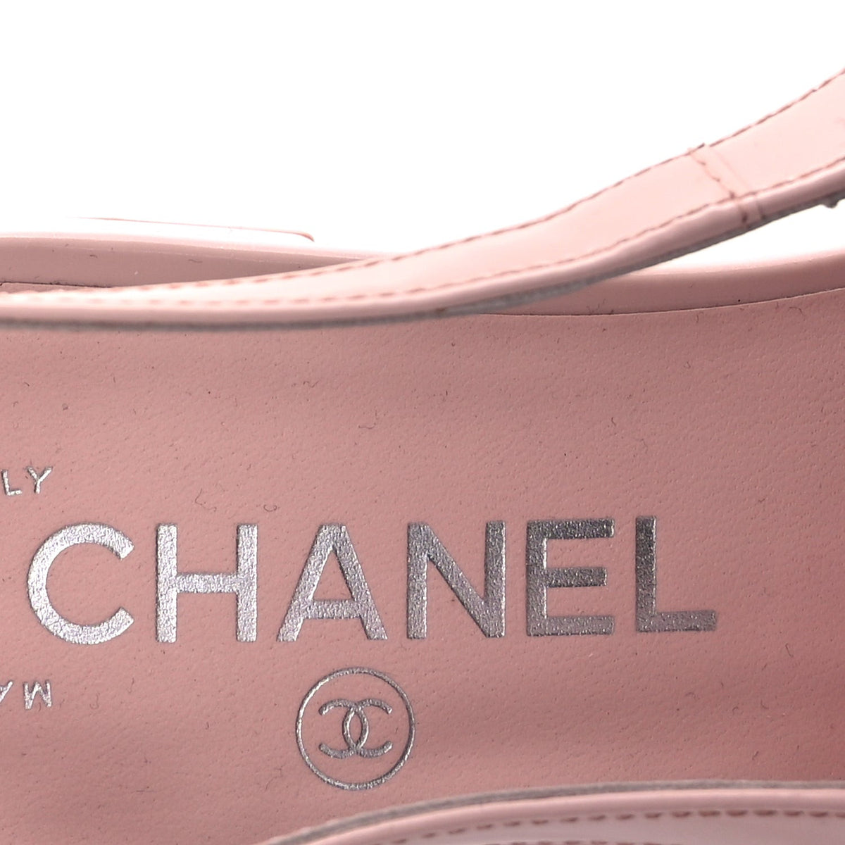 Patent Calfskin Cap Toe Slingback Flats 37.5  Light Pink
