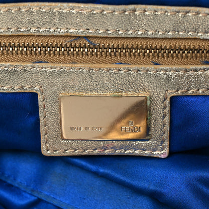 Fendi Metallic Lurex Zucca Baguette Gold Silver 5 of 10